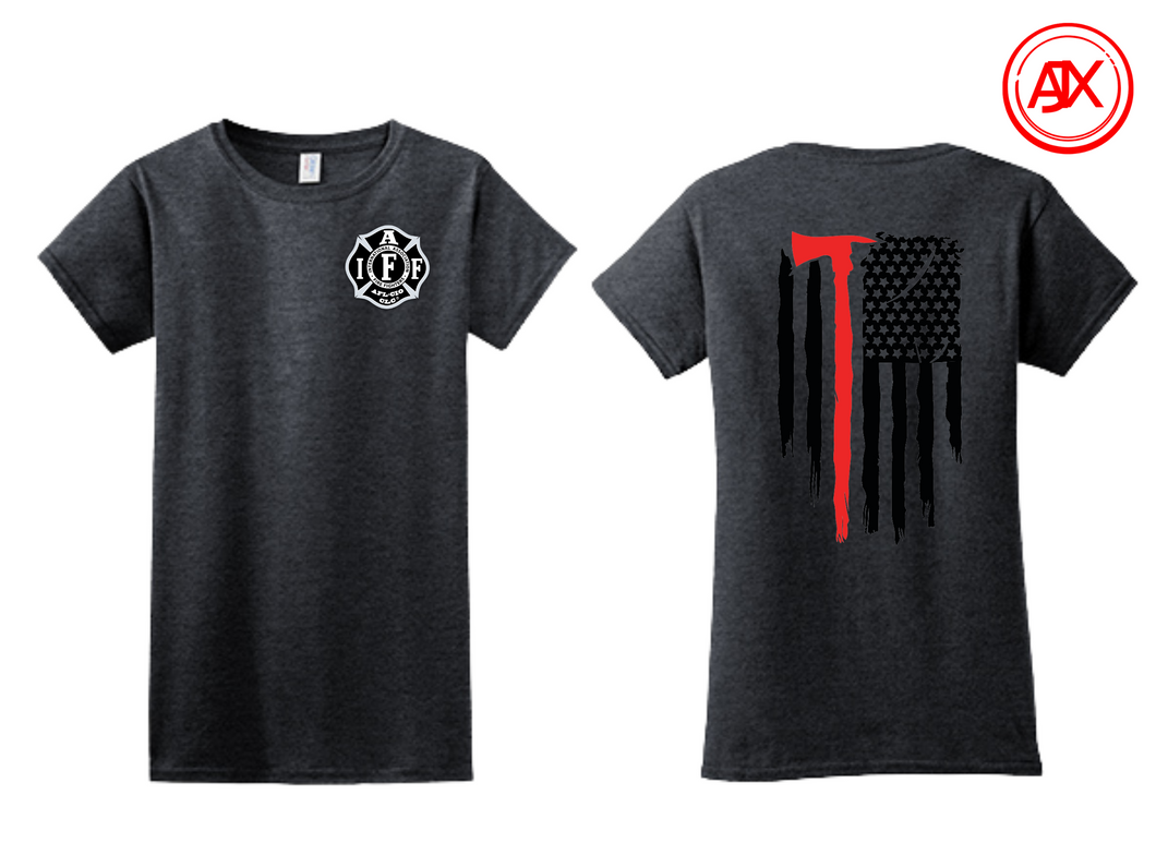 Union Firefighter Ax and Flag Tee