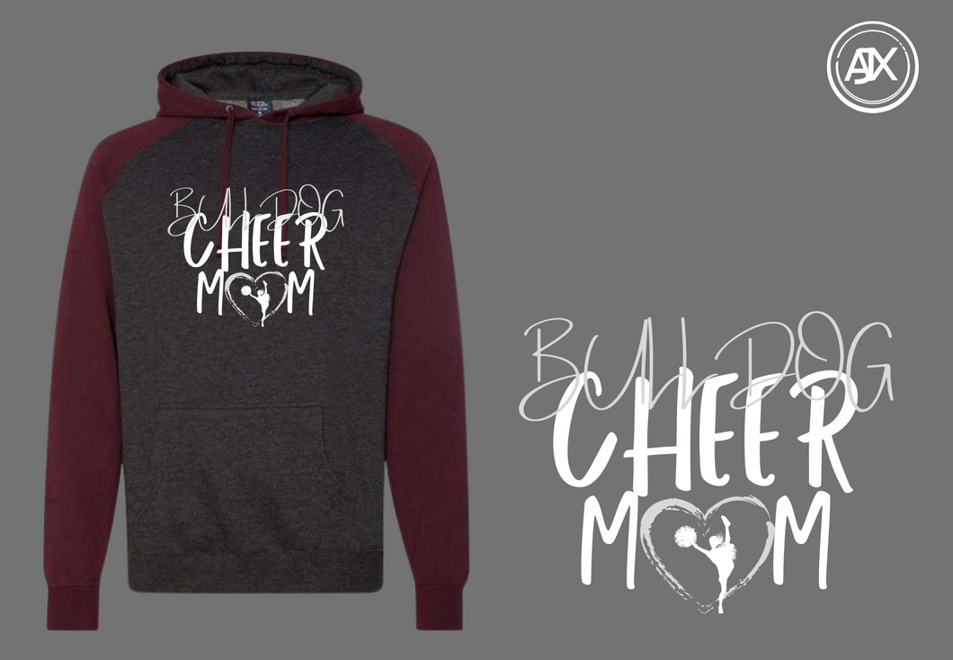 Bulldog Cheer Mom Color Block Hoodie