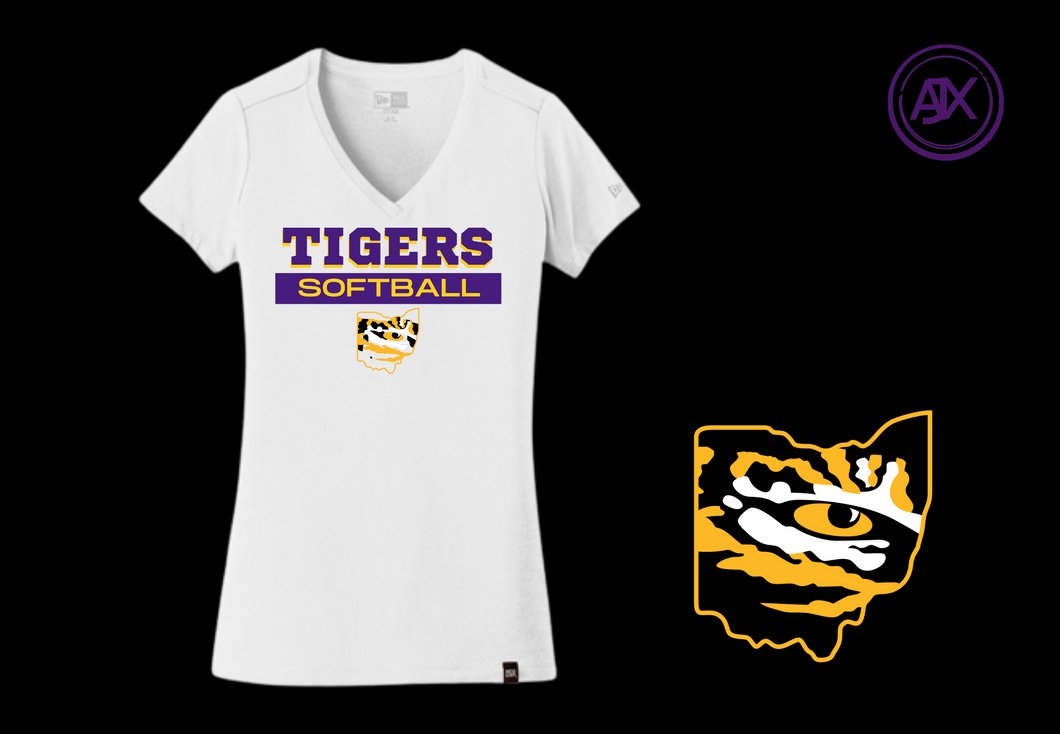 Ohio Tigers Softball New Era V-Neck