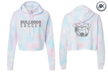 Load image into Gallery viewer, Bulldogs Soccer Cotton Candy Crop Hoodie
