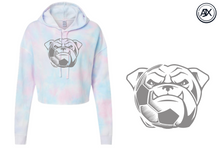 Load image into Gallery viewer, Bulldogs Soccer Cotton Candy Crop Hoodie
