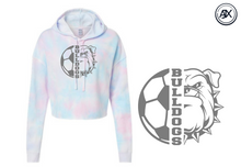 Load image into Gallery viewer, Bulldogs Soccer Cotton Candy Crop Hoodie
